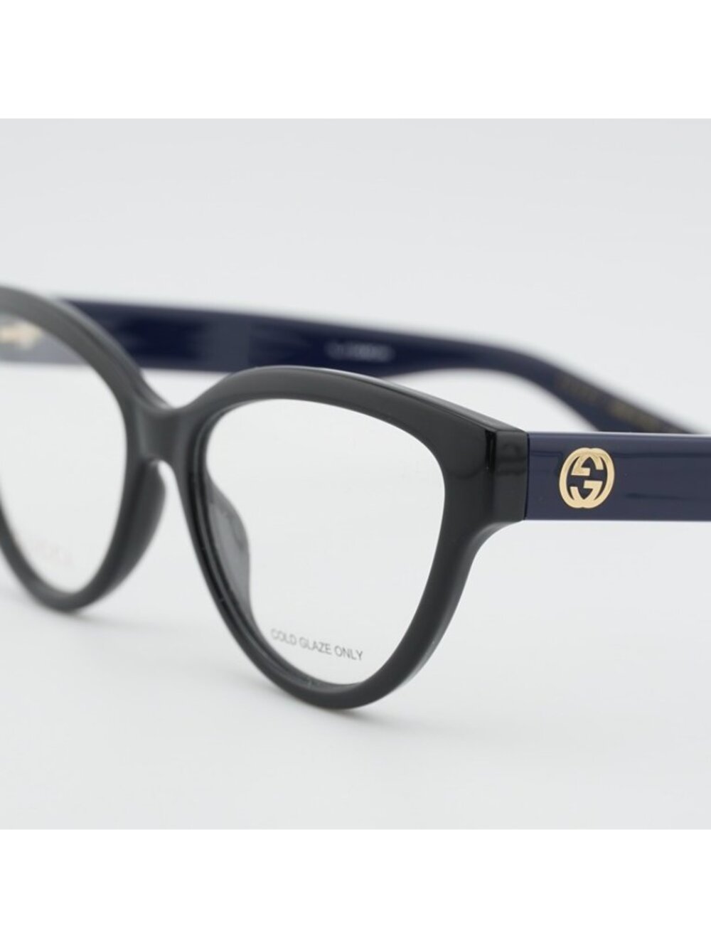 Gucci GG1581O 006 Eyeglasses Black/Blue 55mm Cat Eye Frame - Picture 10 of 12